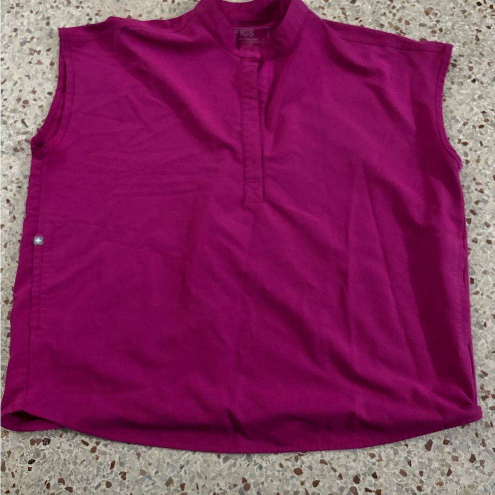 Figs Rafaela oversized scrub top large raspberry sorbet